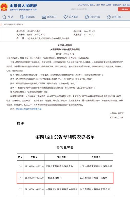 喜報(bào)｜龍港硅業(yè)又獲一項(xiàng)省級(jí)“硬核”獎(jiǎng)！